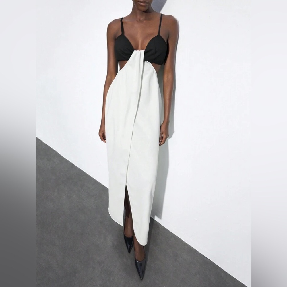 Elegant Black and White Women's Dress. NEW!